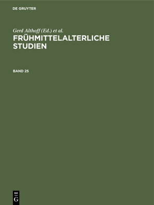 cover image of Frühmittelalterliche Studien. Band 25